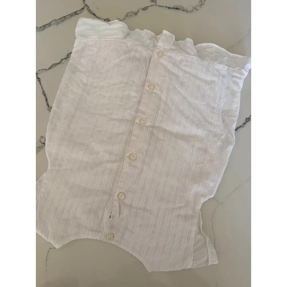 Janie and Jack Girls White Ruffle Tunic Top - Size 6